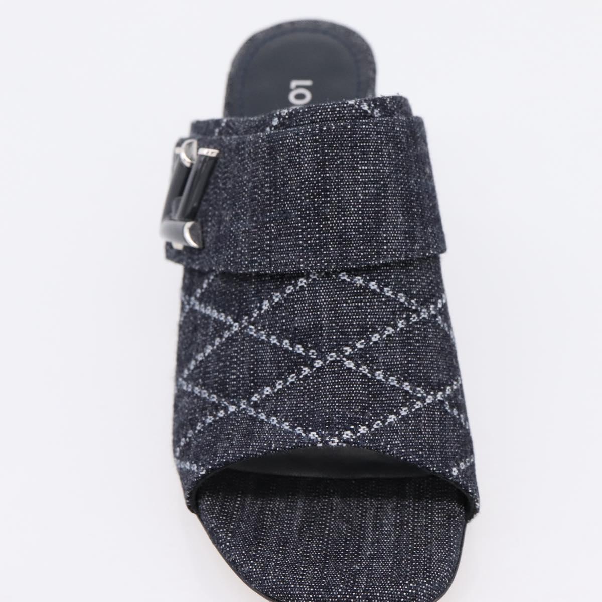 LOUIS VUITTON Sandals Denim 36 Blue LV Auth 204934M