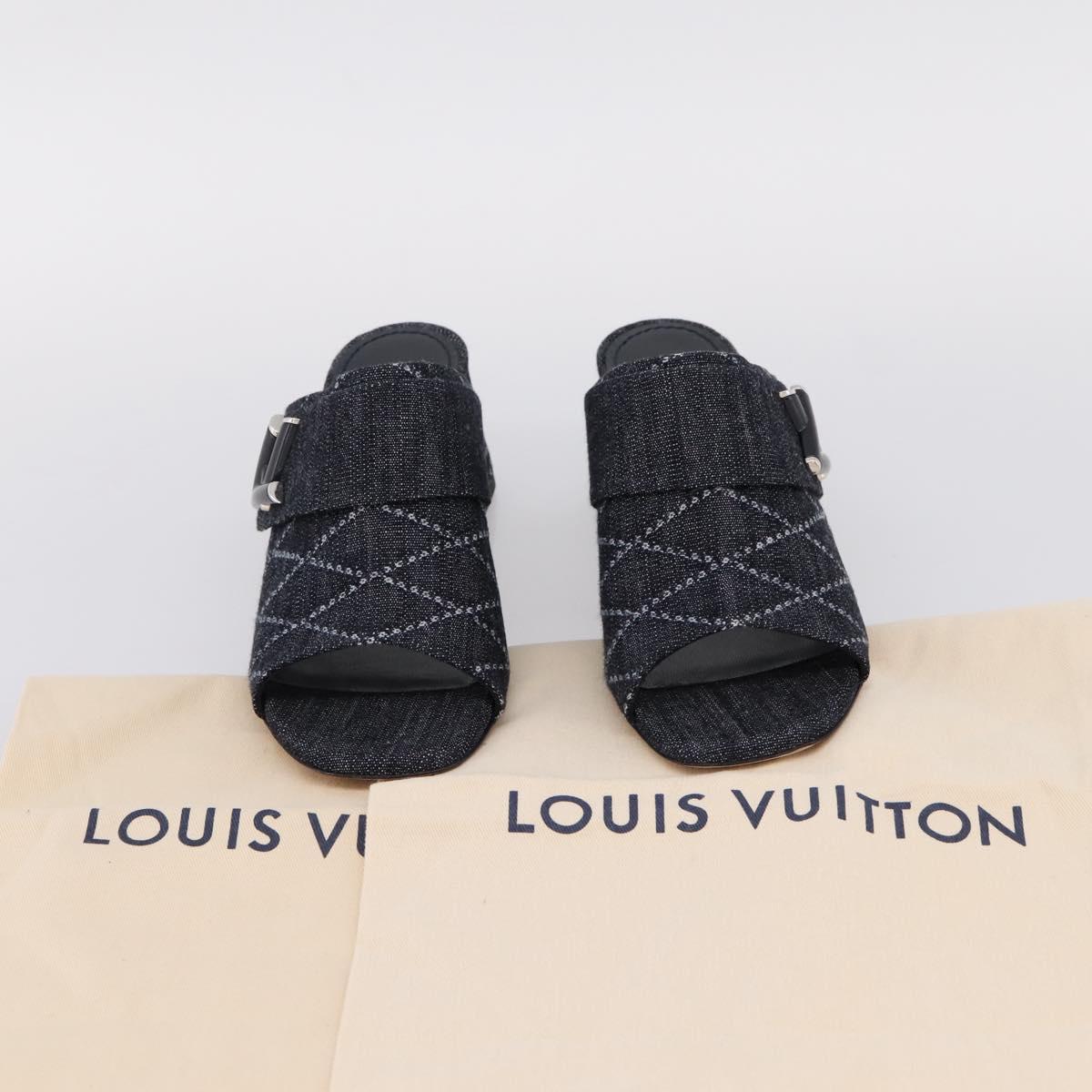 LOUIS VUITTON Sandals Denim 36 Blue LV Auth 204934M