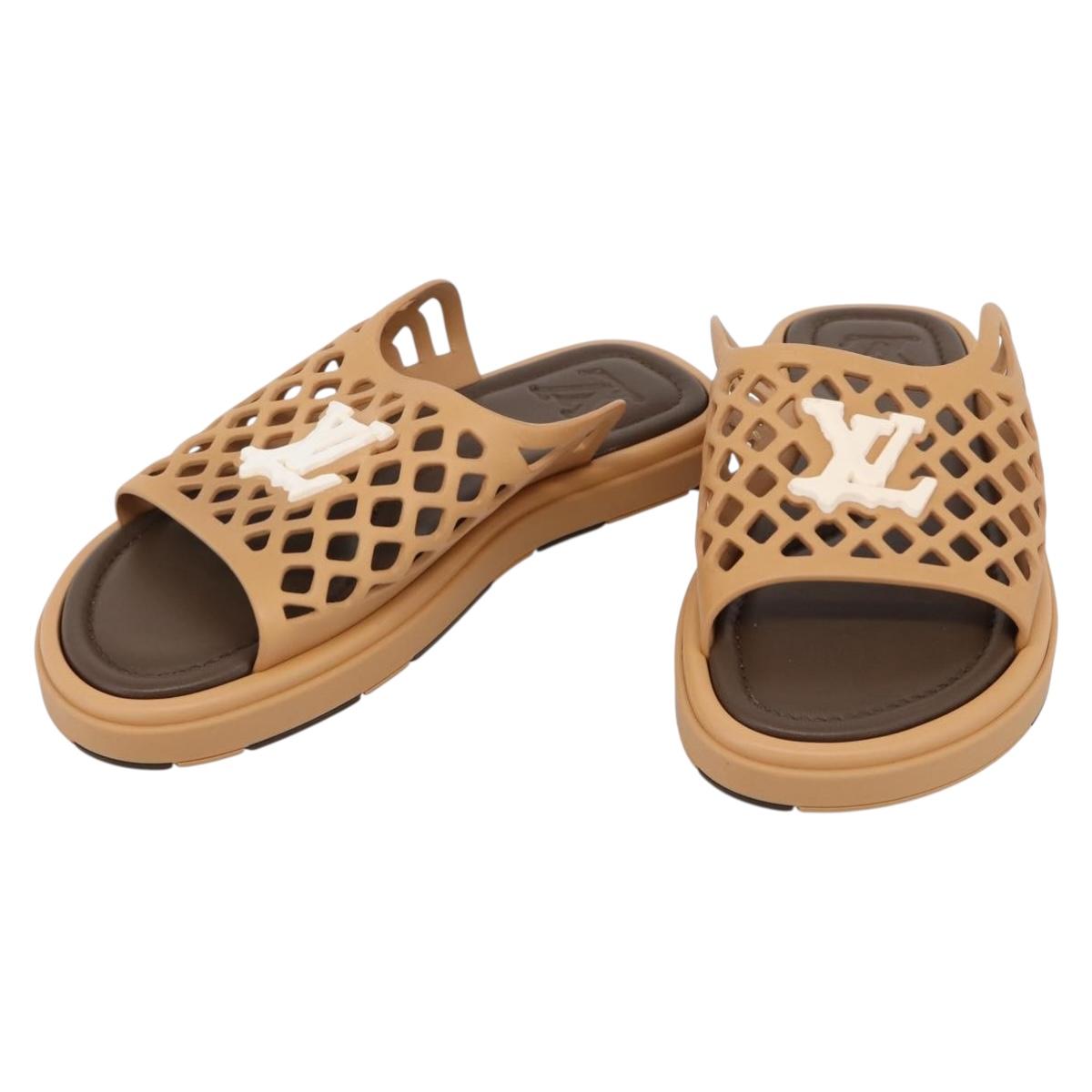 LOUIS VUITTON LV Waffles Sandals Rubber 6 LV Auth 204935M