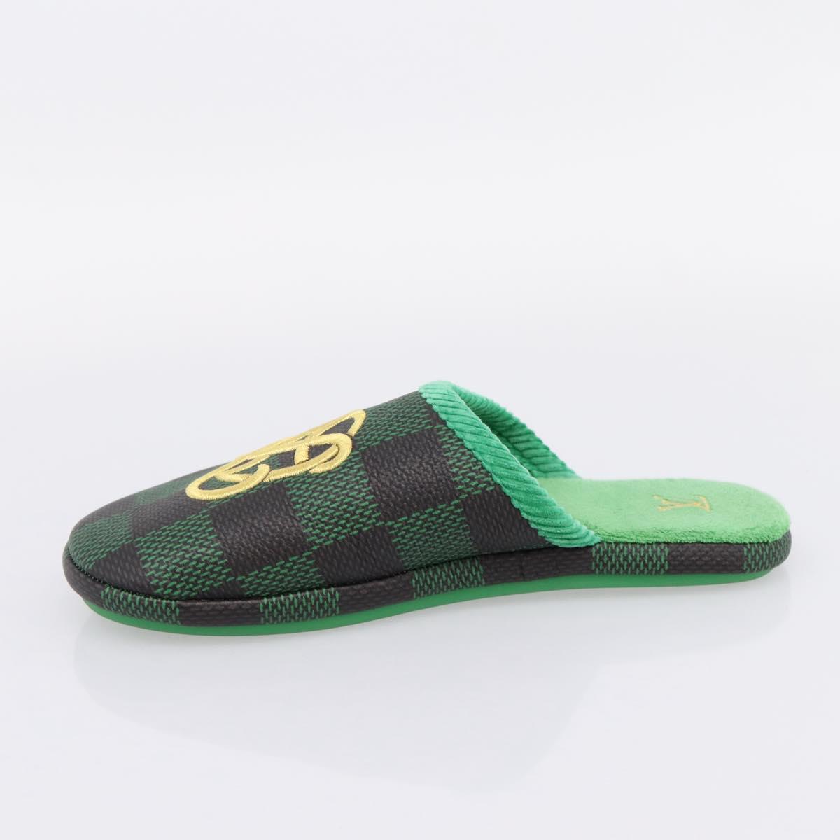 LOUIS VUITTON Damier LV Palace Line Mules pumps Green LV Auth 204938M