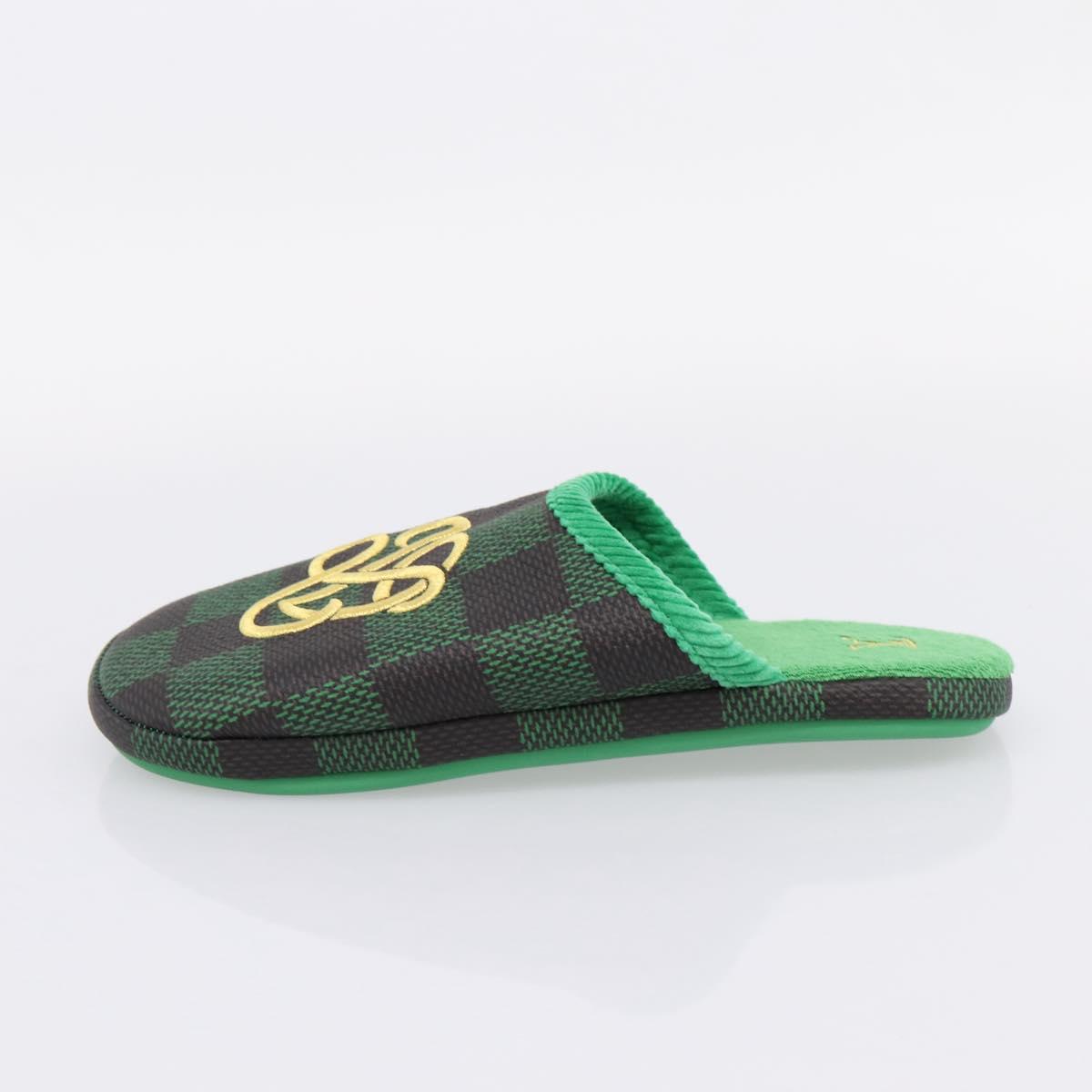 LOUIS VUITTON Damier LV Palace Line Mules pumps Green LV Auth 204938M