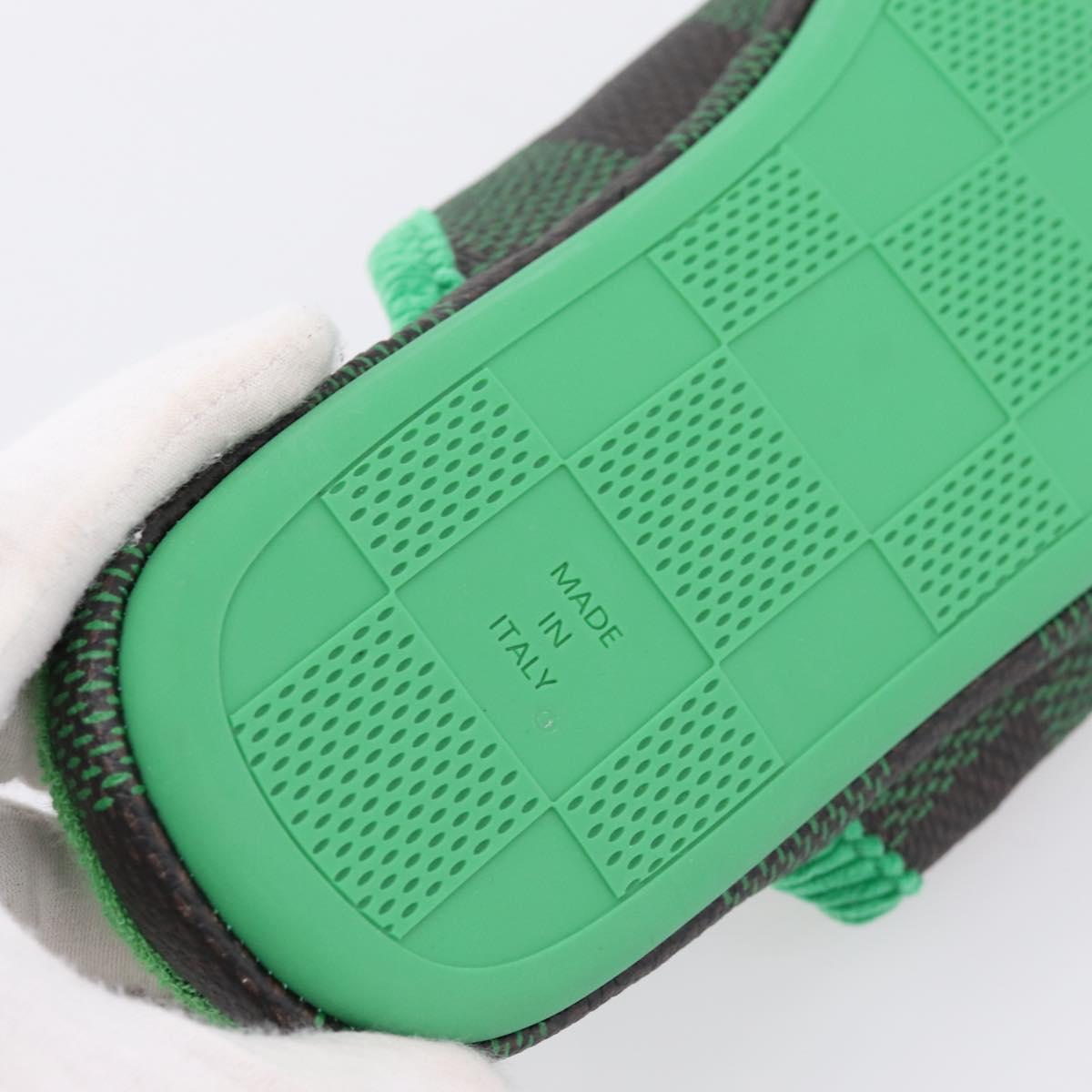 LOUIS VUITTON Damier LV Palace Line Mules pumps Green LV Auth 204938M