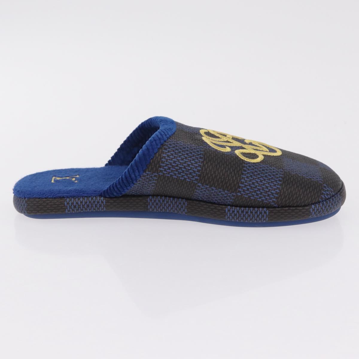 LOUIS VUITTON Damier LV Palace Line Mules pumps Blue LV Auth 204939M