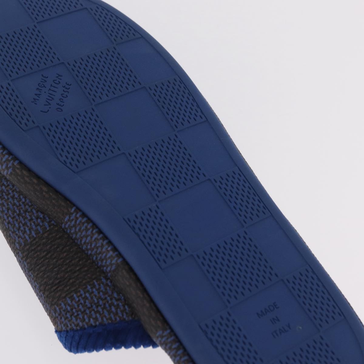 LOUIS VUITTON Damier LV Palace Line Mules pumps Blue LV Auth 204939M