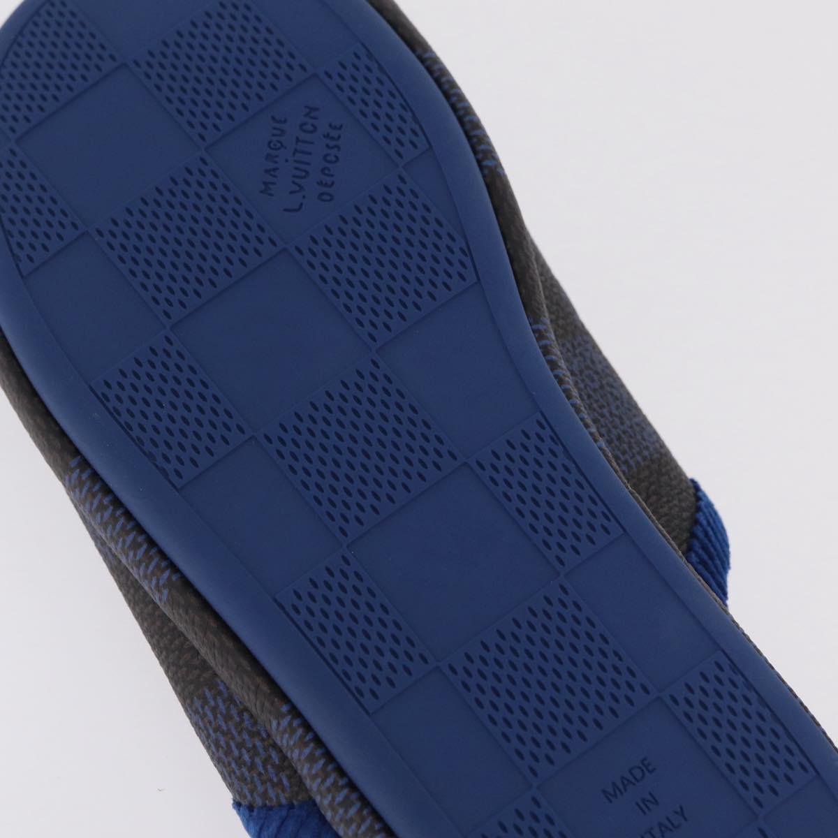 LOUIS VUITTON Damier LV Palace Line Mules pumps Blue LV Auth 204939M