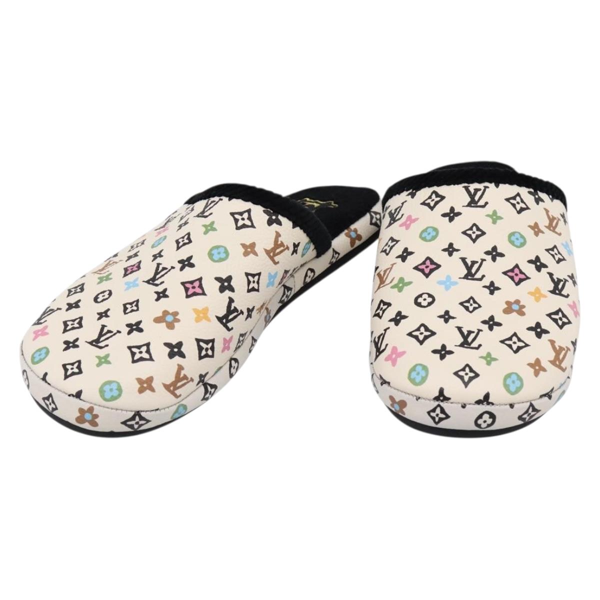 LOUIS VUITTON Monogram Craggy LV Palace Line Mules pumps White LV Auth 204940M