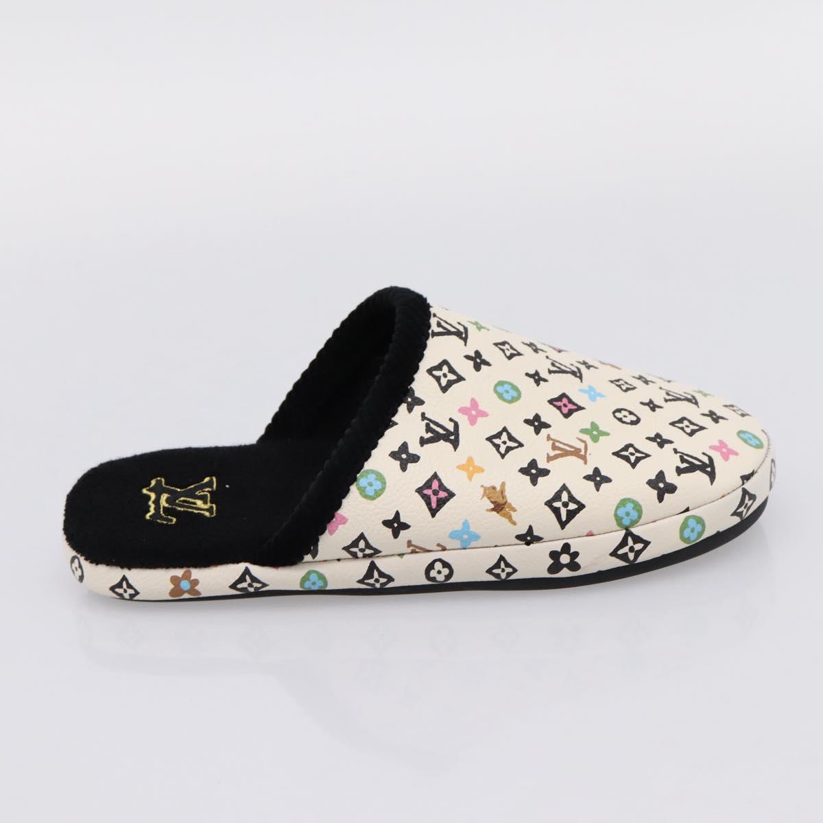 LOUIS VUITTON Monogram Craggy LV Palace Line Mules pumps White LV Auth 204940M