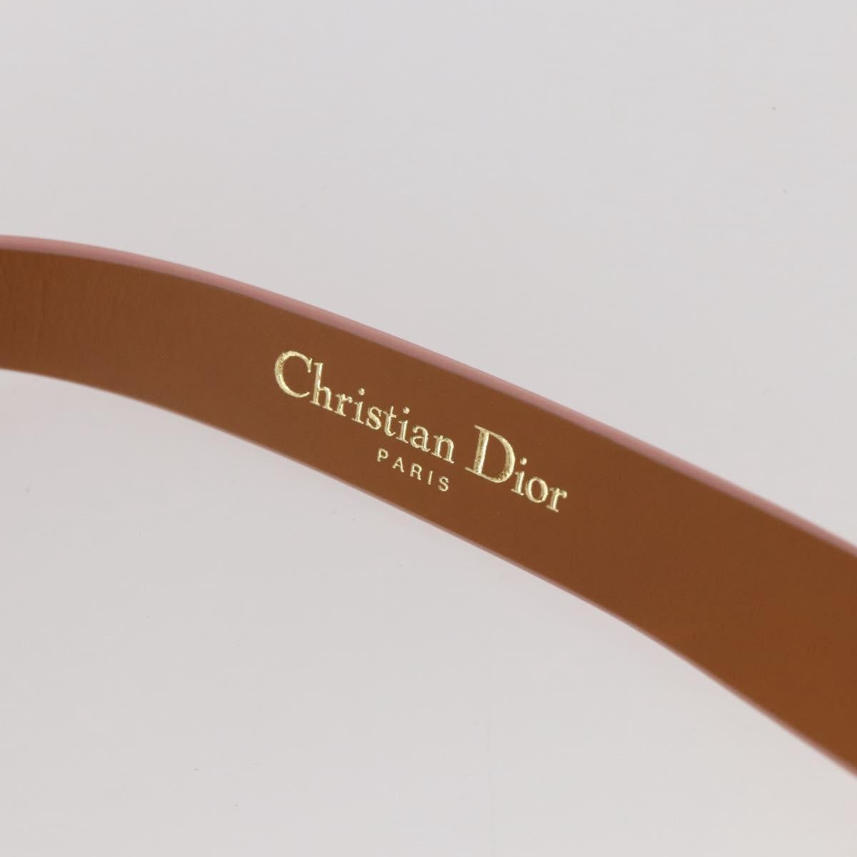 Christian Dior Bracelet Leather Pink Gold Auth 204944M