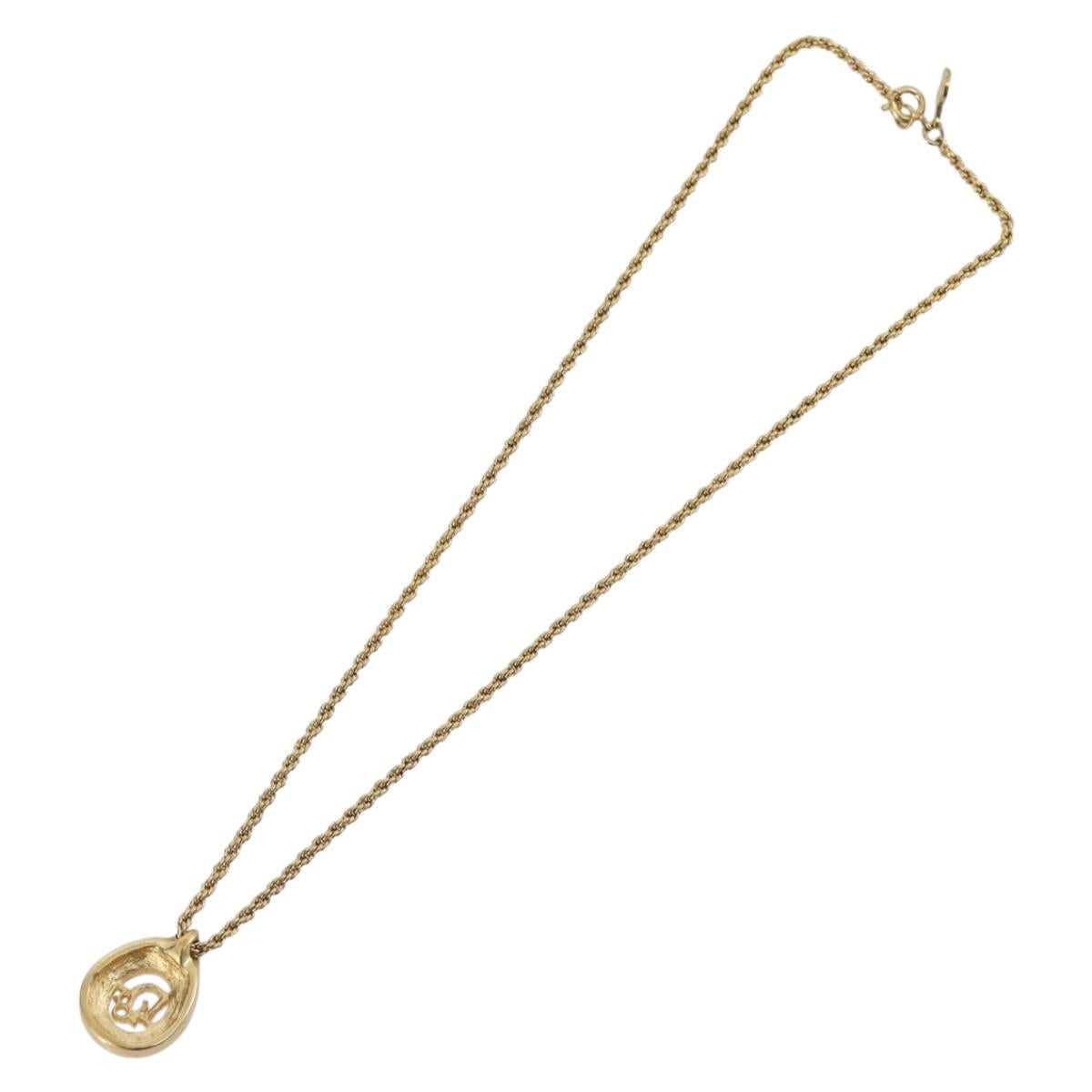 Christian Dior Necklace metal Gold Tone Auth 204947