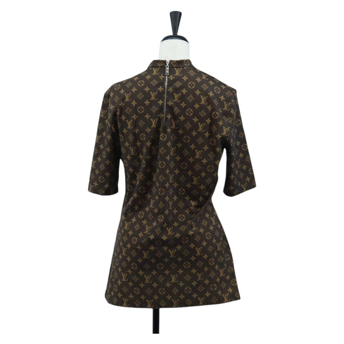 LOUIS VUITTON Monogram Short Sleeved T Shirt Nylon L LV Auth 204955M