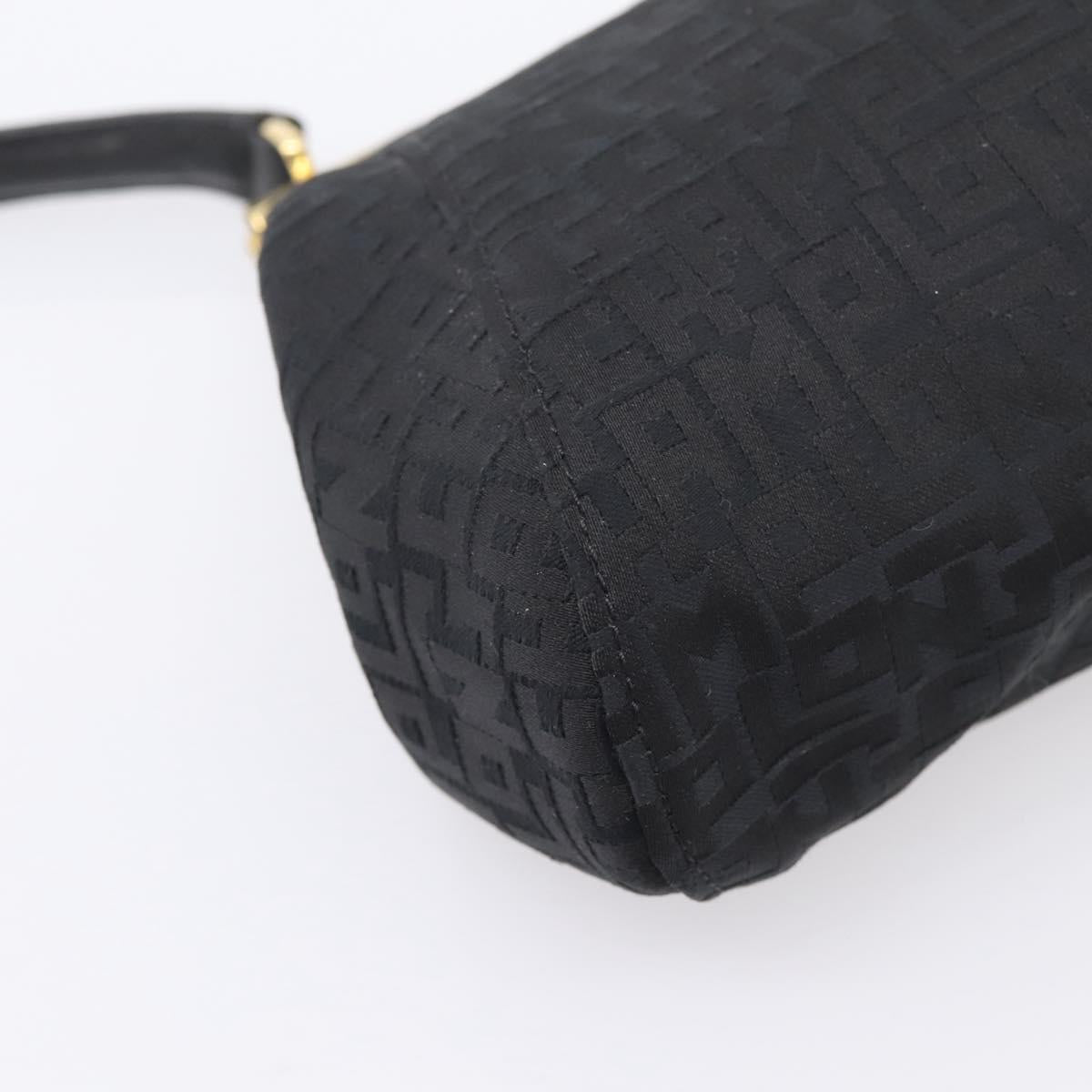LONGCHAMP Shoulder Bag Nylon Black Gold Auth 204984A