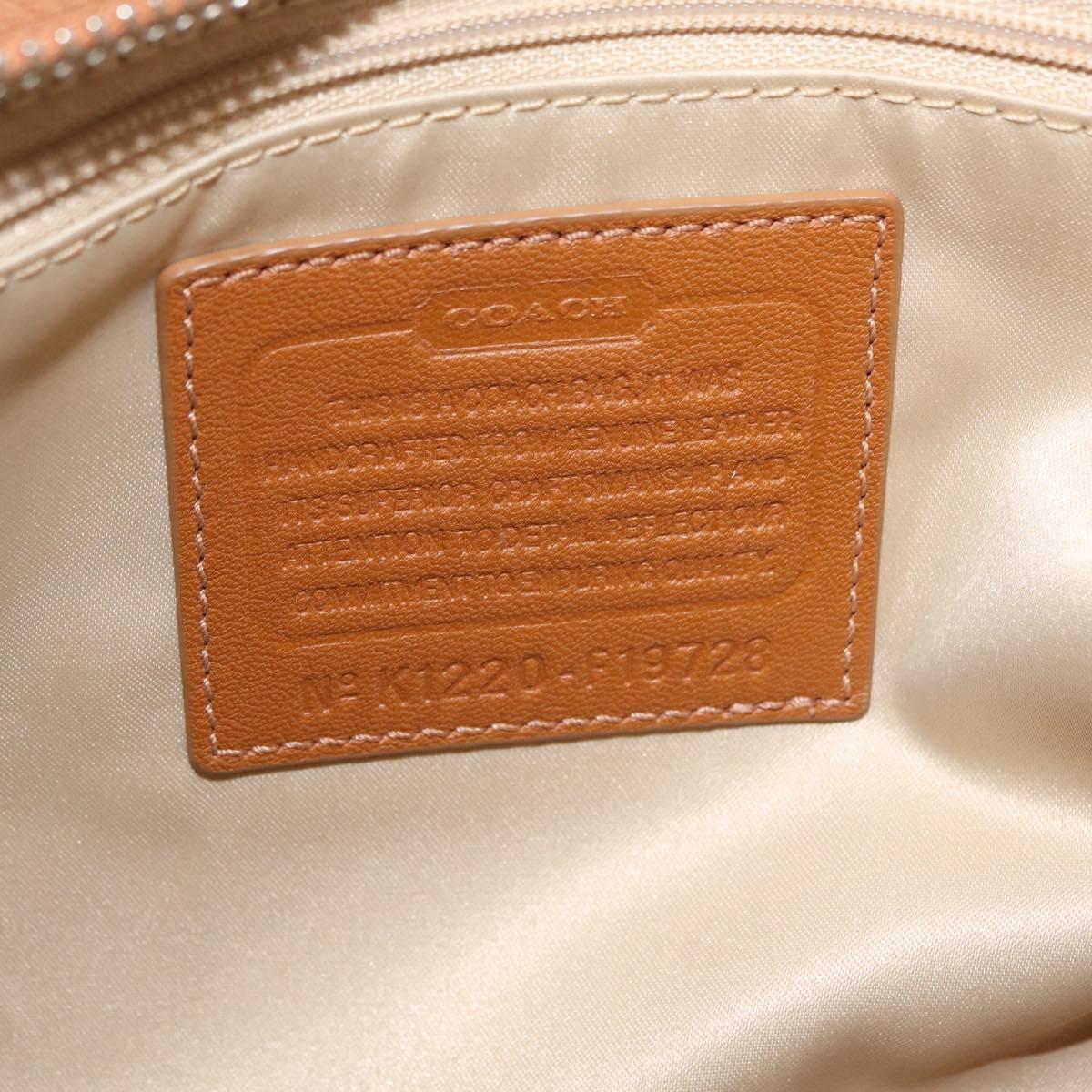 Coach Tote Bag Leather Brown Silver Auth 204986A