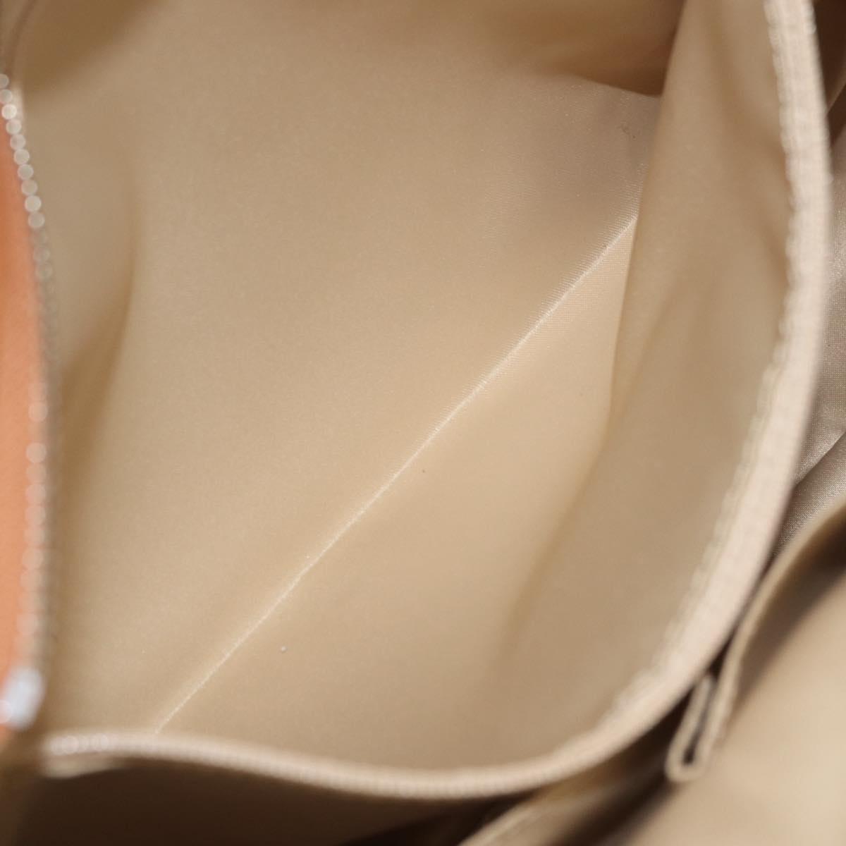 Coach Tote Bag Leather Brown Silver Auth 204986A