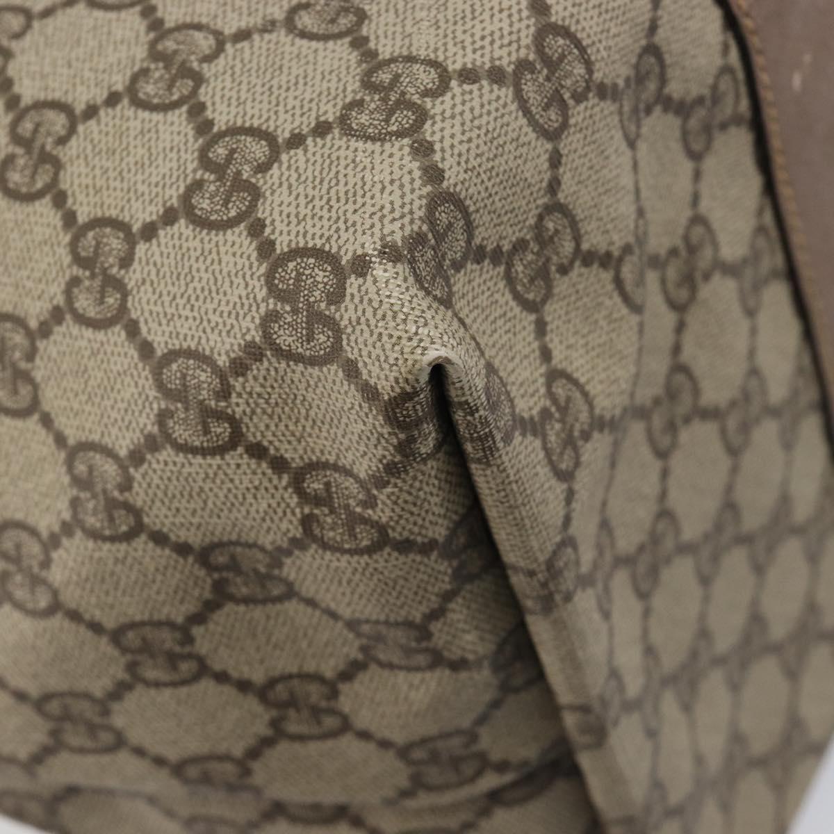 GUCCI GG Supreme Boston Bag PVC Beige Gold 012 1095 6080 Auth 205011