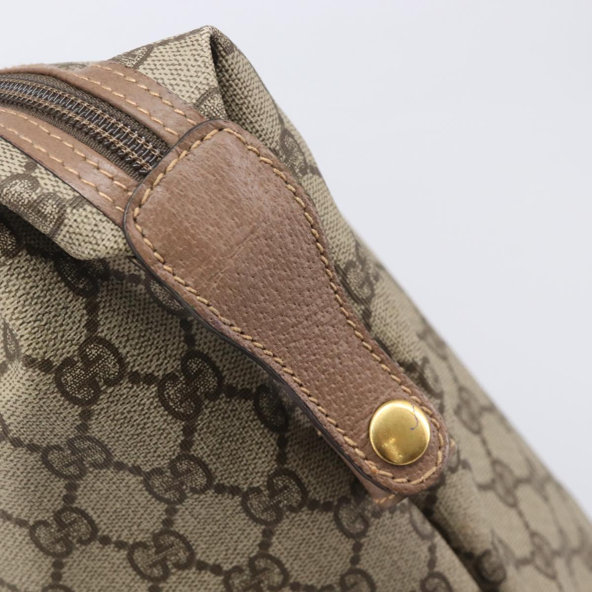 GUCCI GG Supreme Boston Bag PVC Beige Gold 012 1095 6080 Auth 205011