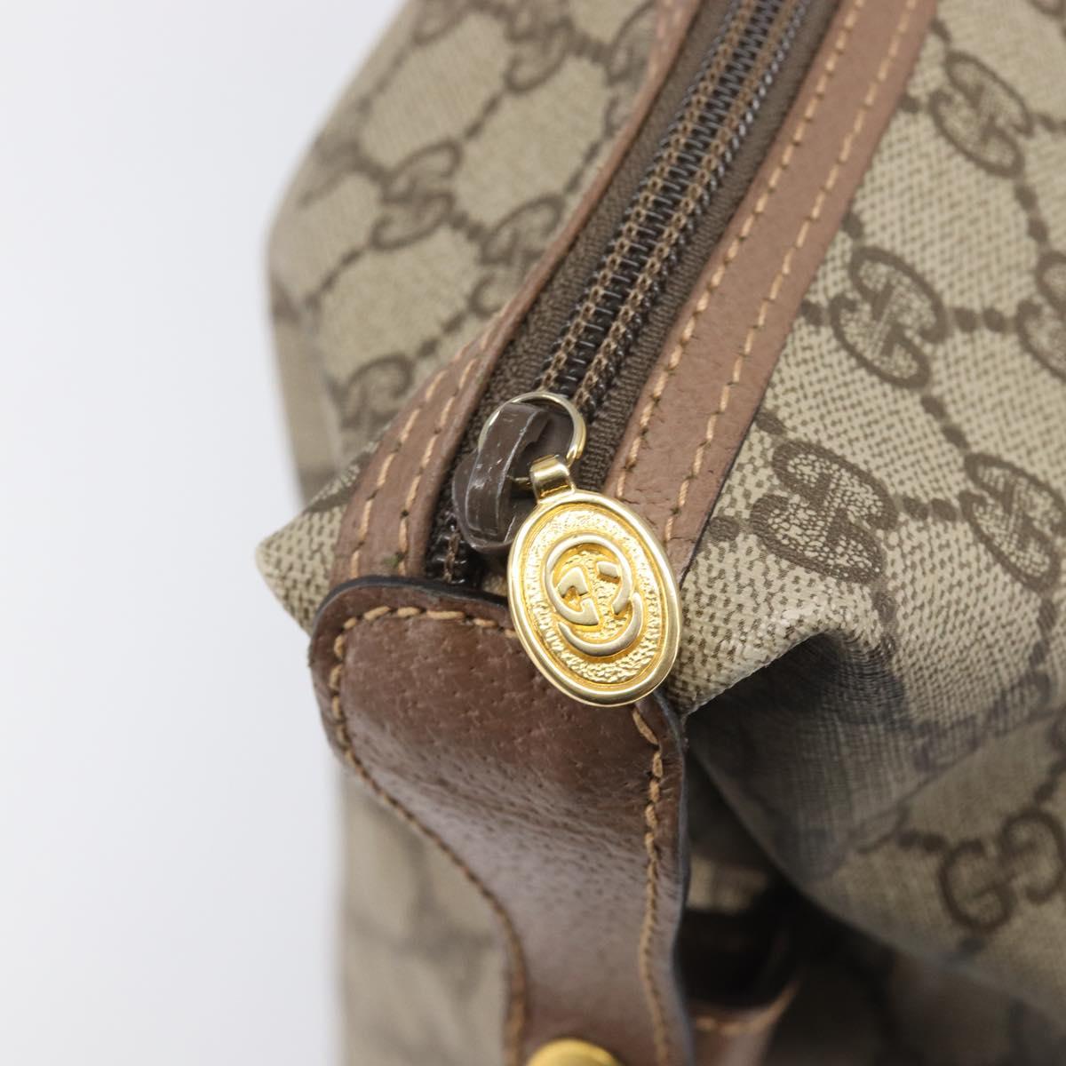 GUCCI GG Supreme Boston Bag PVC Beige Gold 012 1095 6080 Auth 205011