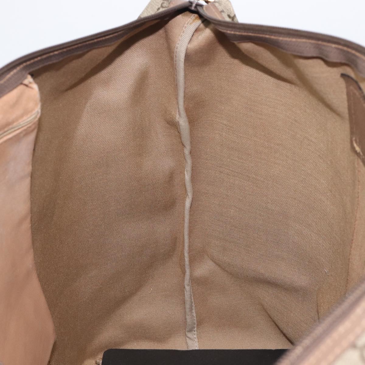 GUCCI GG Supreme Boston Bag PVC Beige Gold 012 1095 6080 Auth 205011