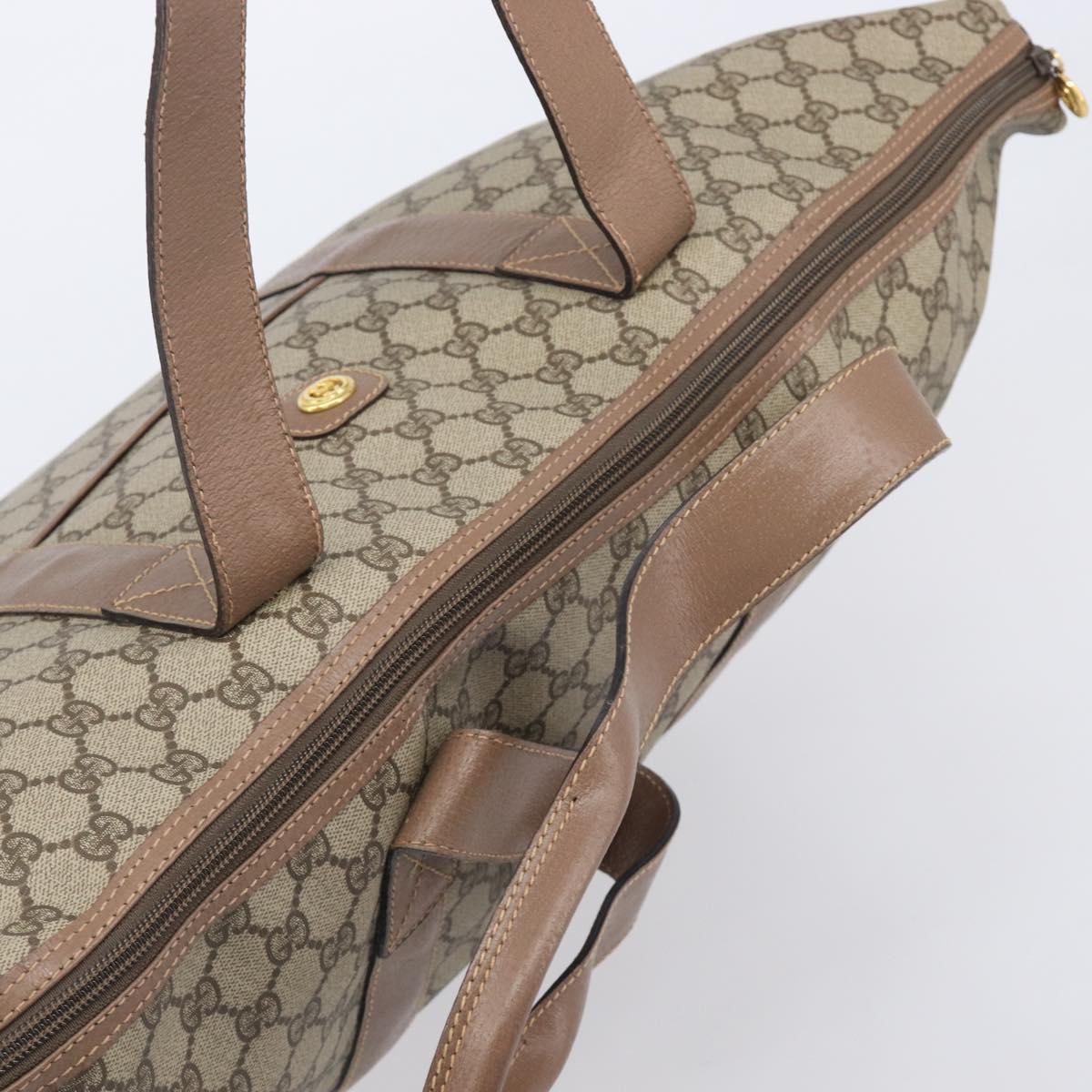 GUCCI GG Supreme Boston Bag PVC Beige Gold 012 1095 6080 Auth 205011