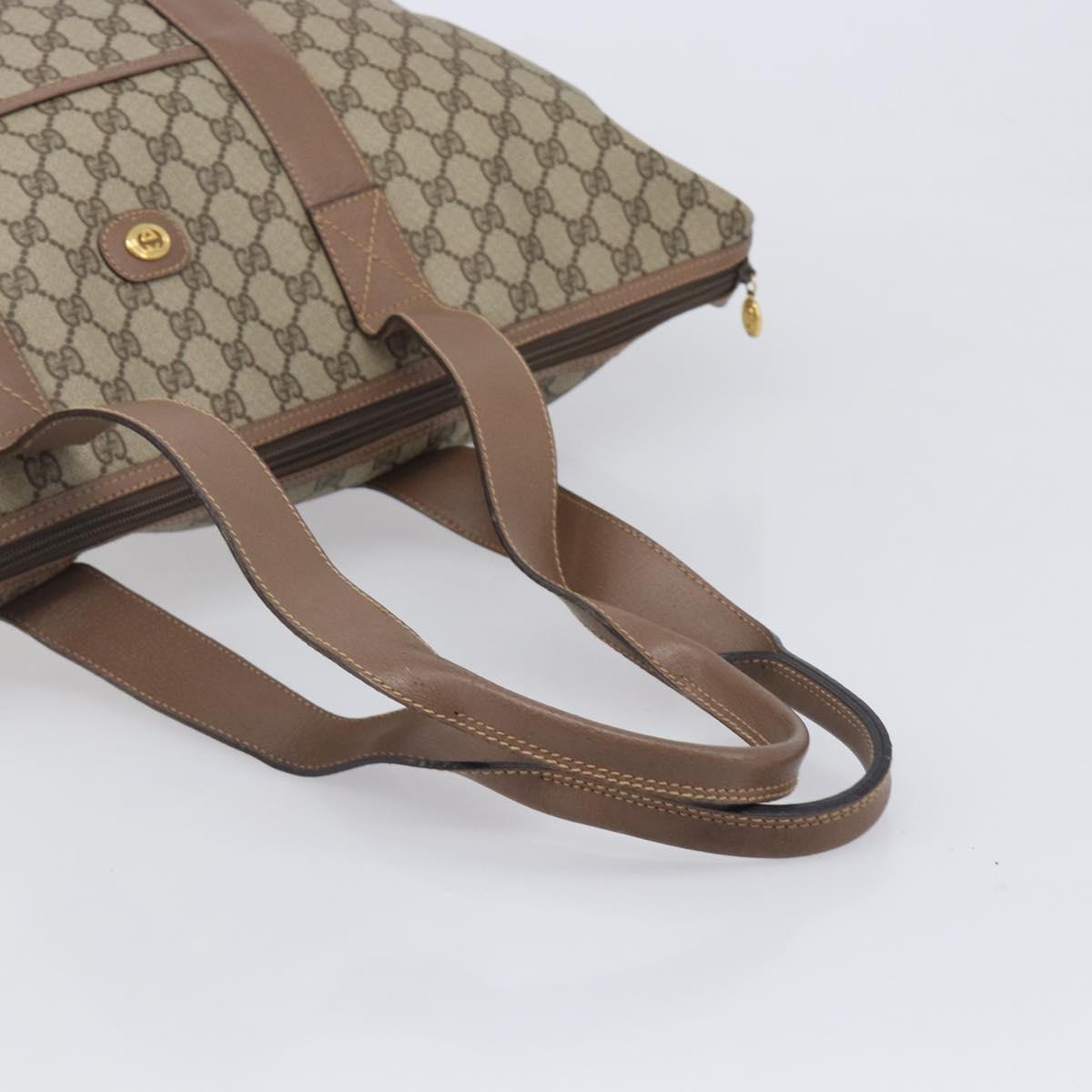 GUCCI GG Supreme Boston Bag PVC Beige Gold 012 1095 6080 Auth 205011