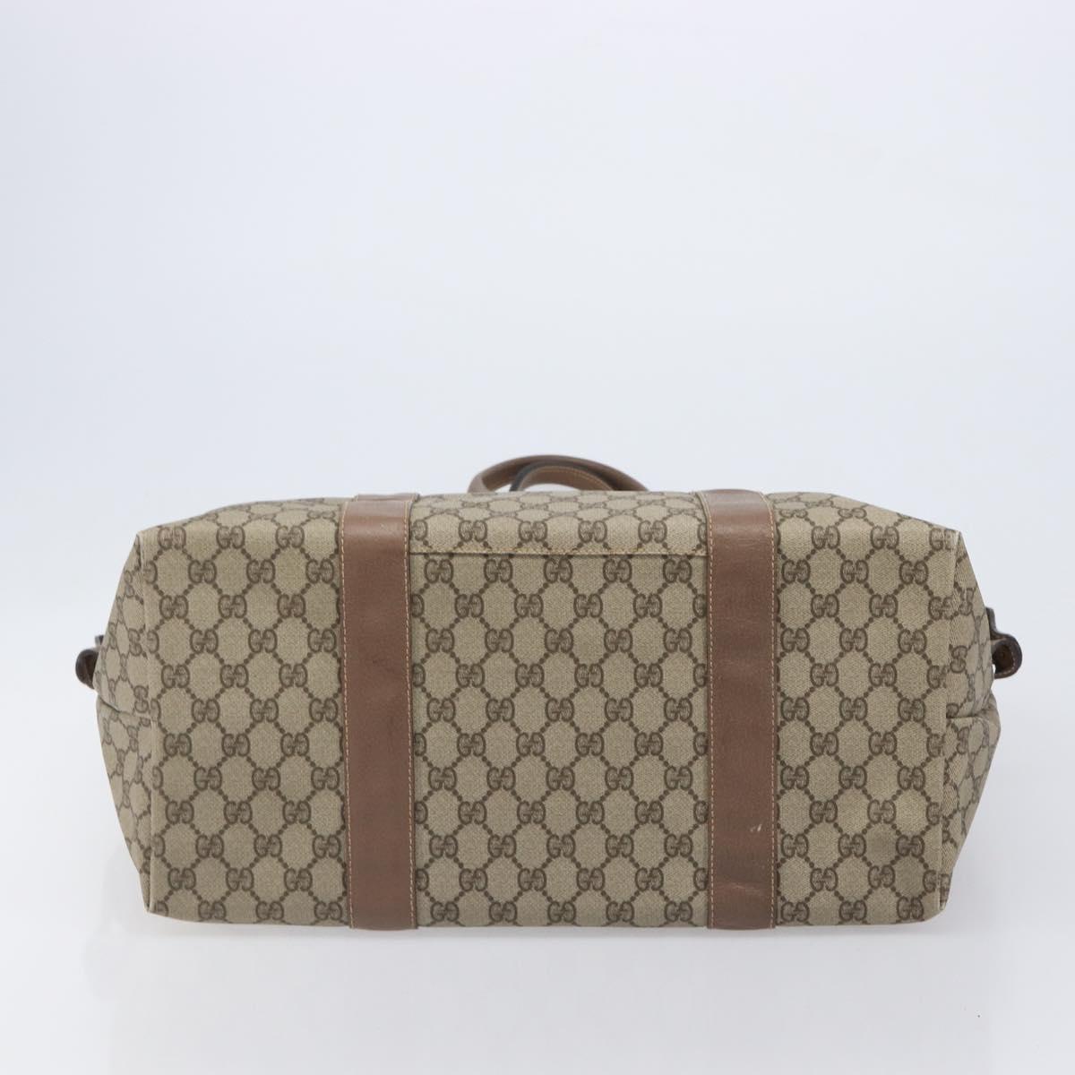 GUCCI GG Supreme Boston Bag PVC Beige Gold 012 1095 6080 Auth 205011