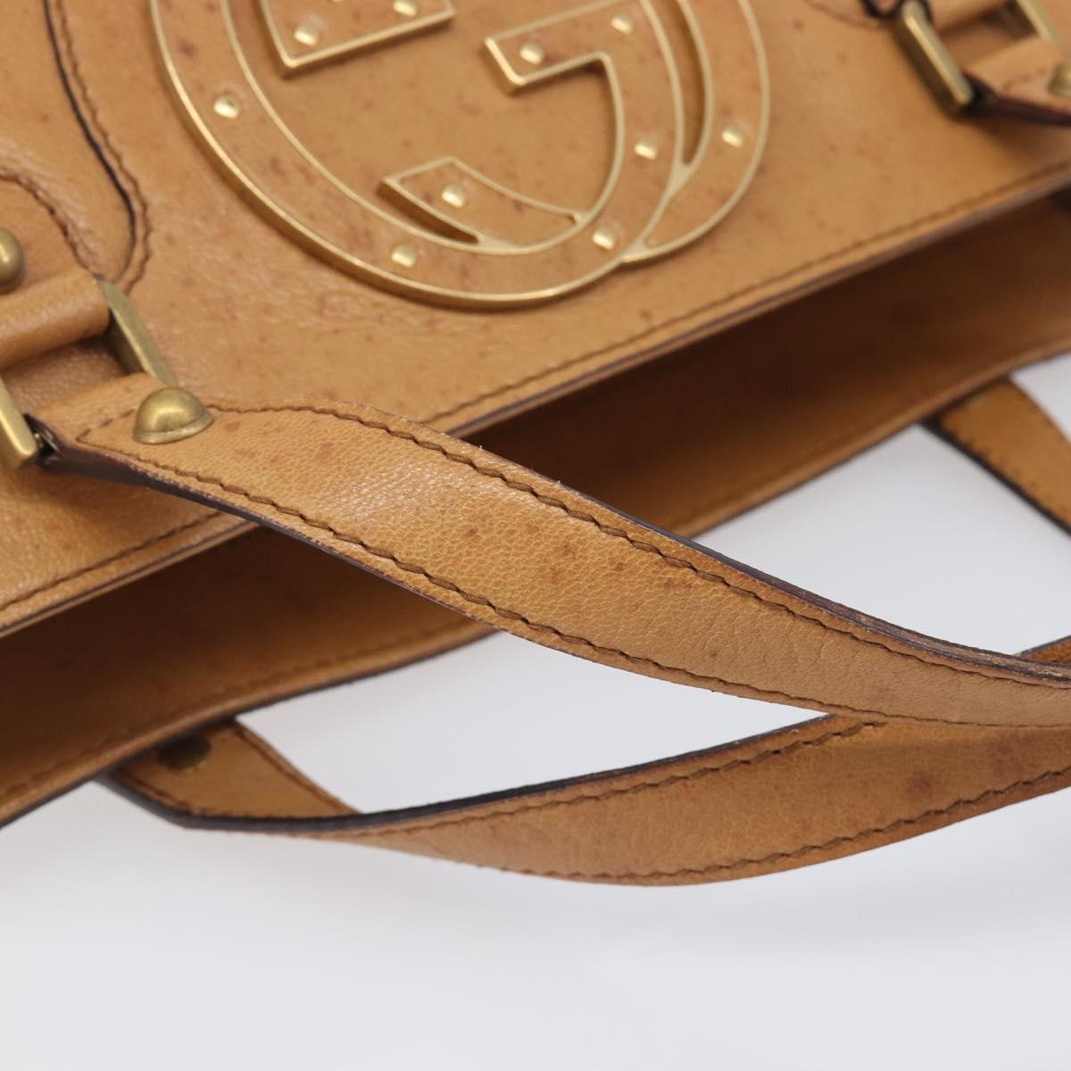 GUCCI Interlocking Hand Bag Leather Brown Gold 121551 Auth 205024