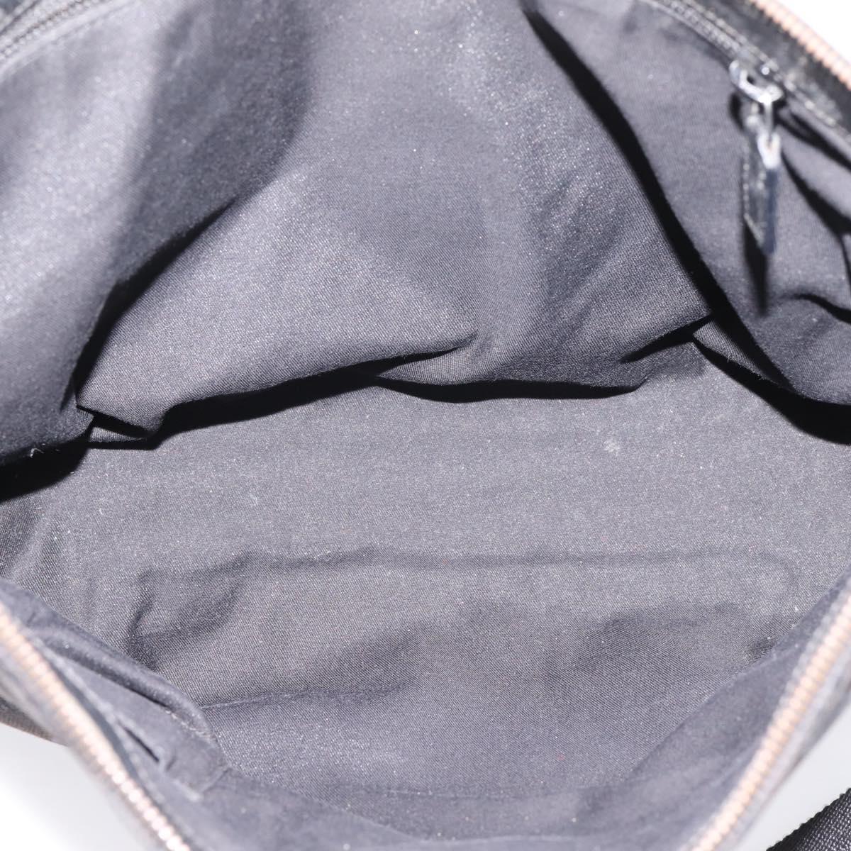 GUCCI GG Canvas Shoulder Bag Black Silver 110054 Auth 205037
