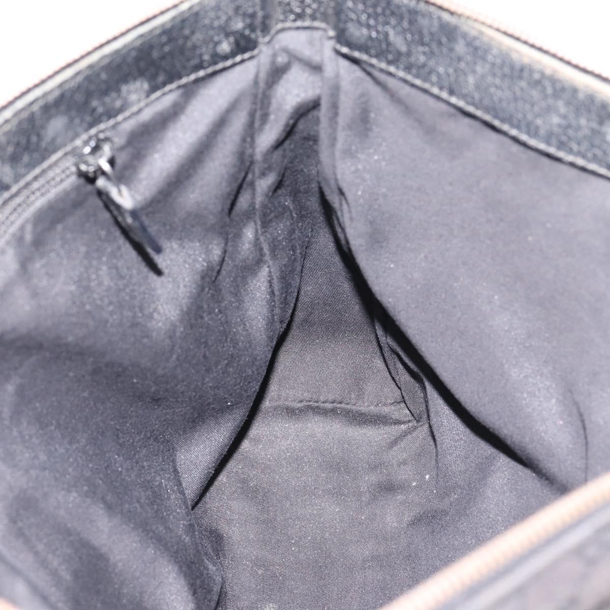 GUCCI GG Canvas Shoulder Bag Black Silver 110054 Auth 205037