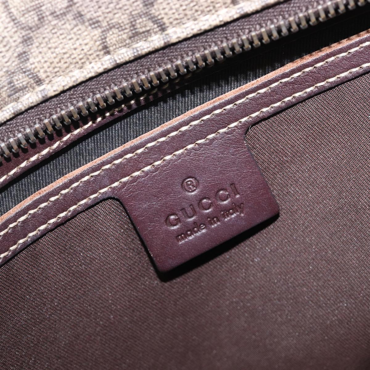 GUCCI GG Supreme Tote Bag PVC Beige Silver 211137 Auth 205038