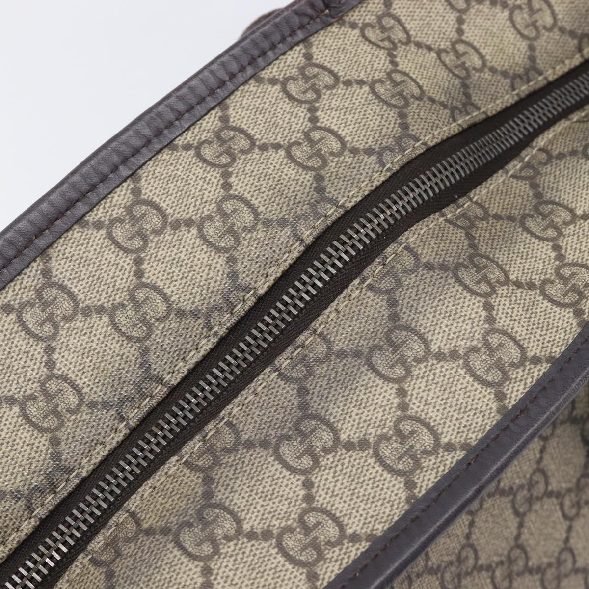 GUCCI GG Supreme Tote Bag PVC Beige Silver 211137 Auth 205038