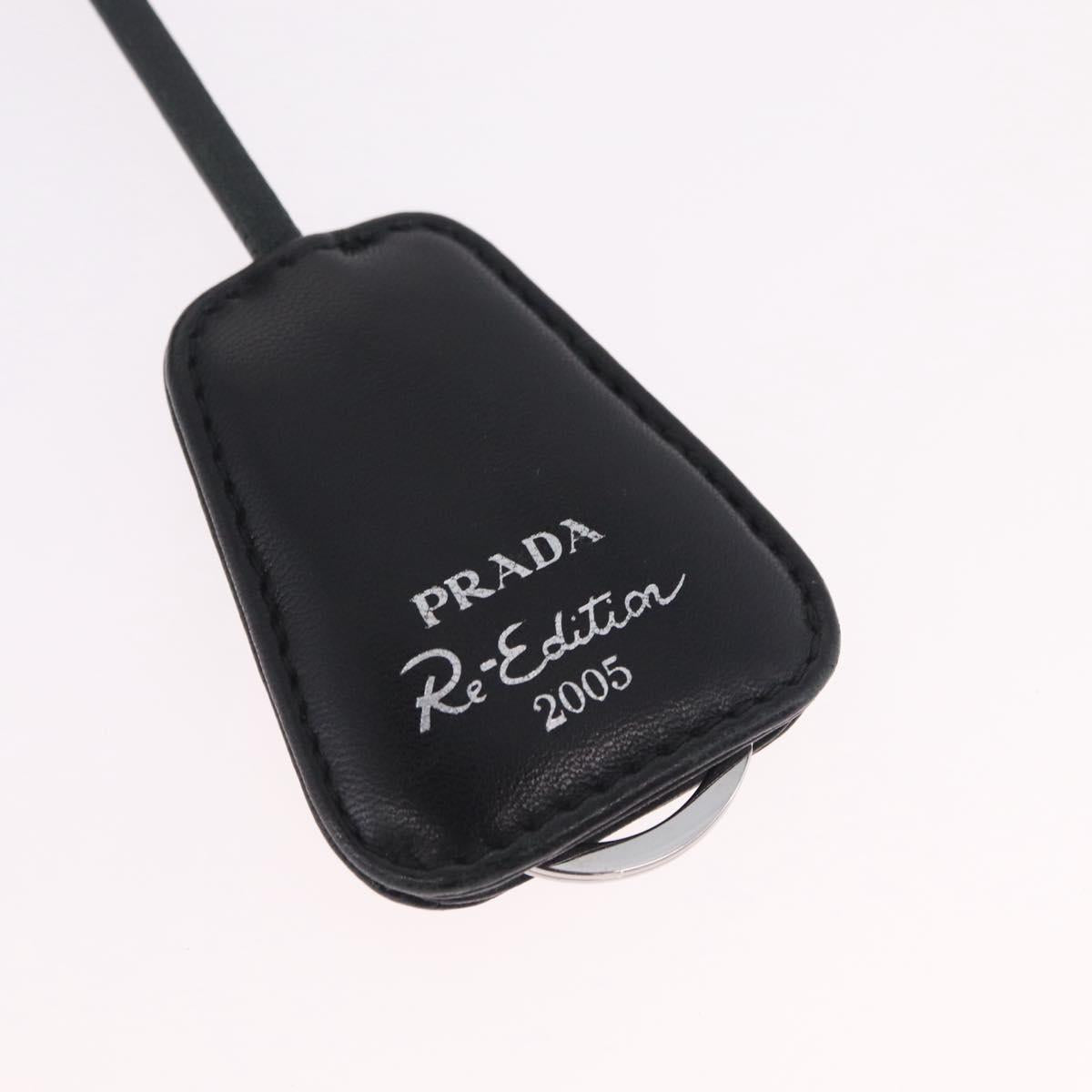 PRADA Shoulder Bag Leather Black Silver 1BH204 Auth 205041V