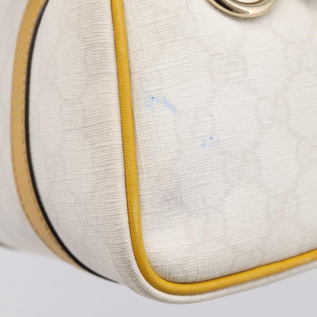 GUCCI GG Supreme Hand Bag PVC White Gold 193604 Auth 205049