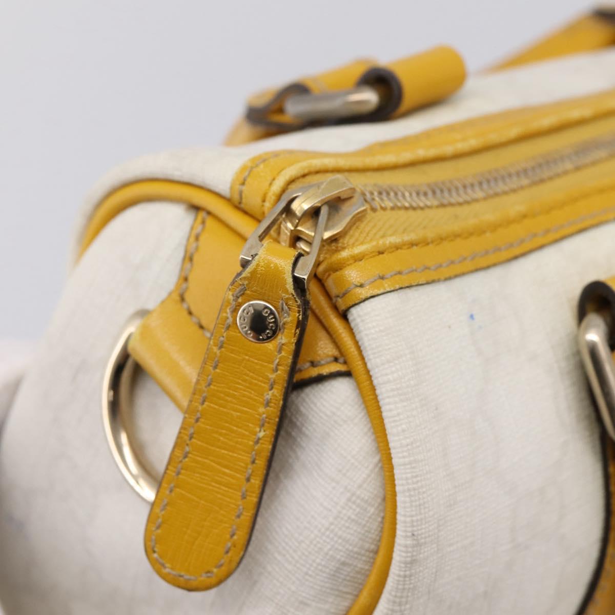 GUCCI GG Supreme Hand Bag PVC White Gold 193604 Auth 205049