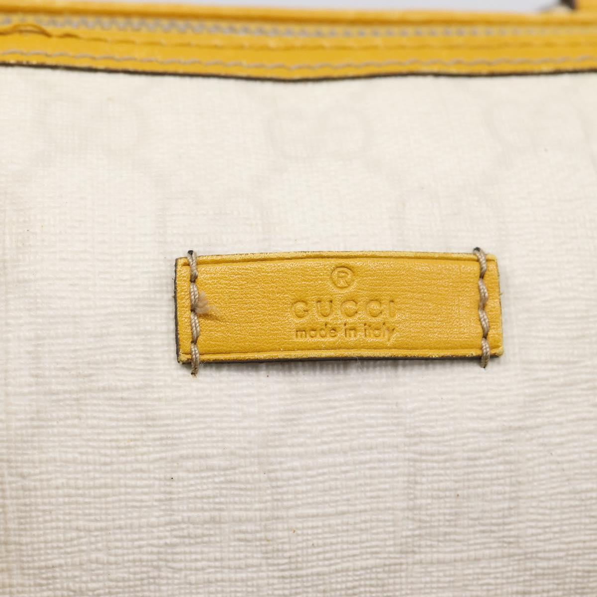 GUCCI GG Supreme Hand Bag PVC White Gold 193604 Auth 205049