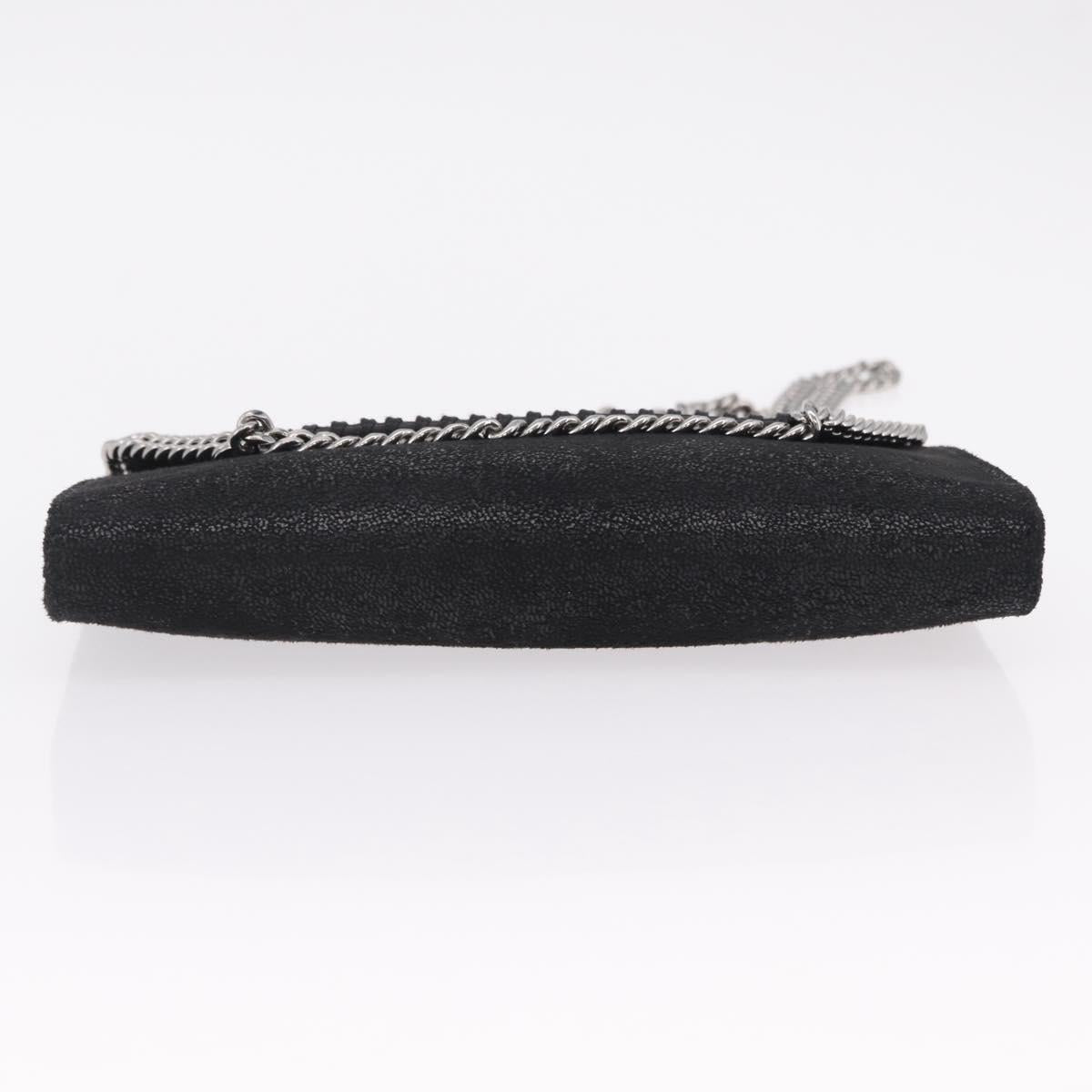 Stella McCartney Chain Falabella Bag polyester Black Silver Auth 205067A