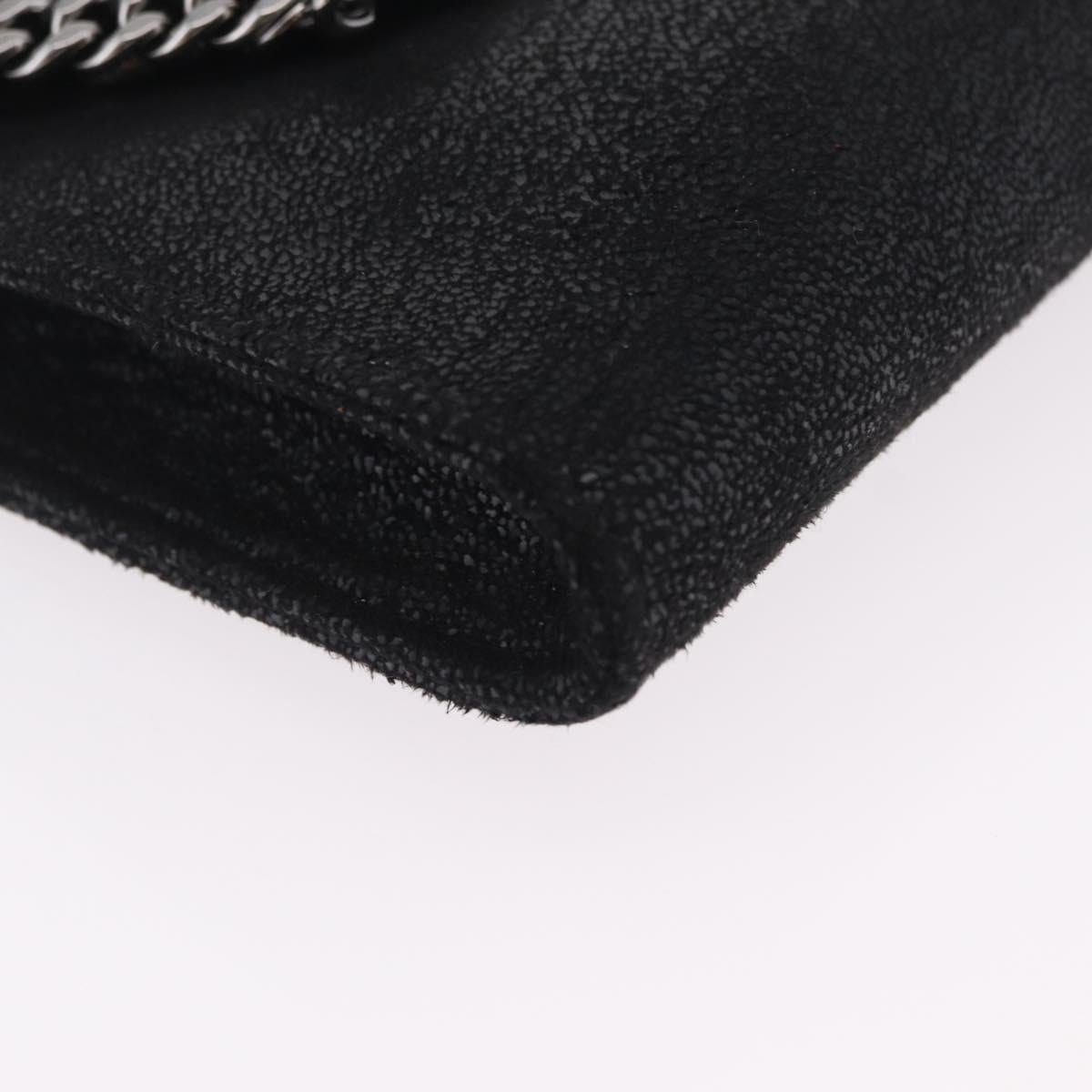 Stella McCartney Chain Falabella Bag polyester Black Silver Auth 205067A