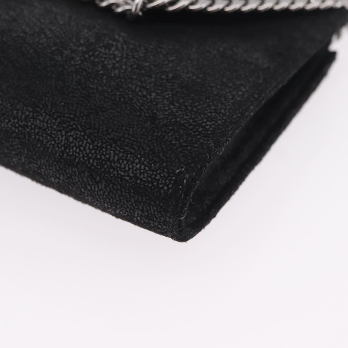 Stella McCartney Chain Falabella Bag polyester Black Silver Auth 205067A