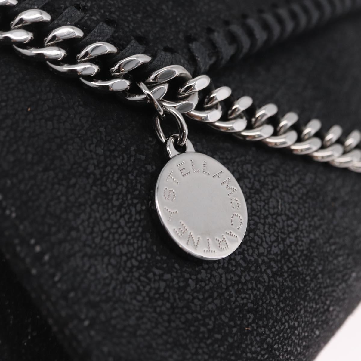 Stella McCartney Chain Falabella Bag polyester Black Silver Auth 205067A
