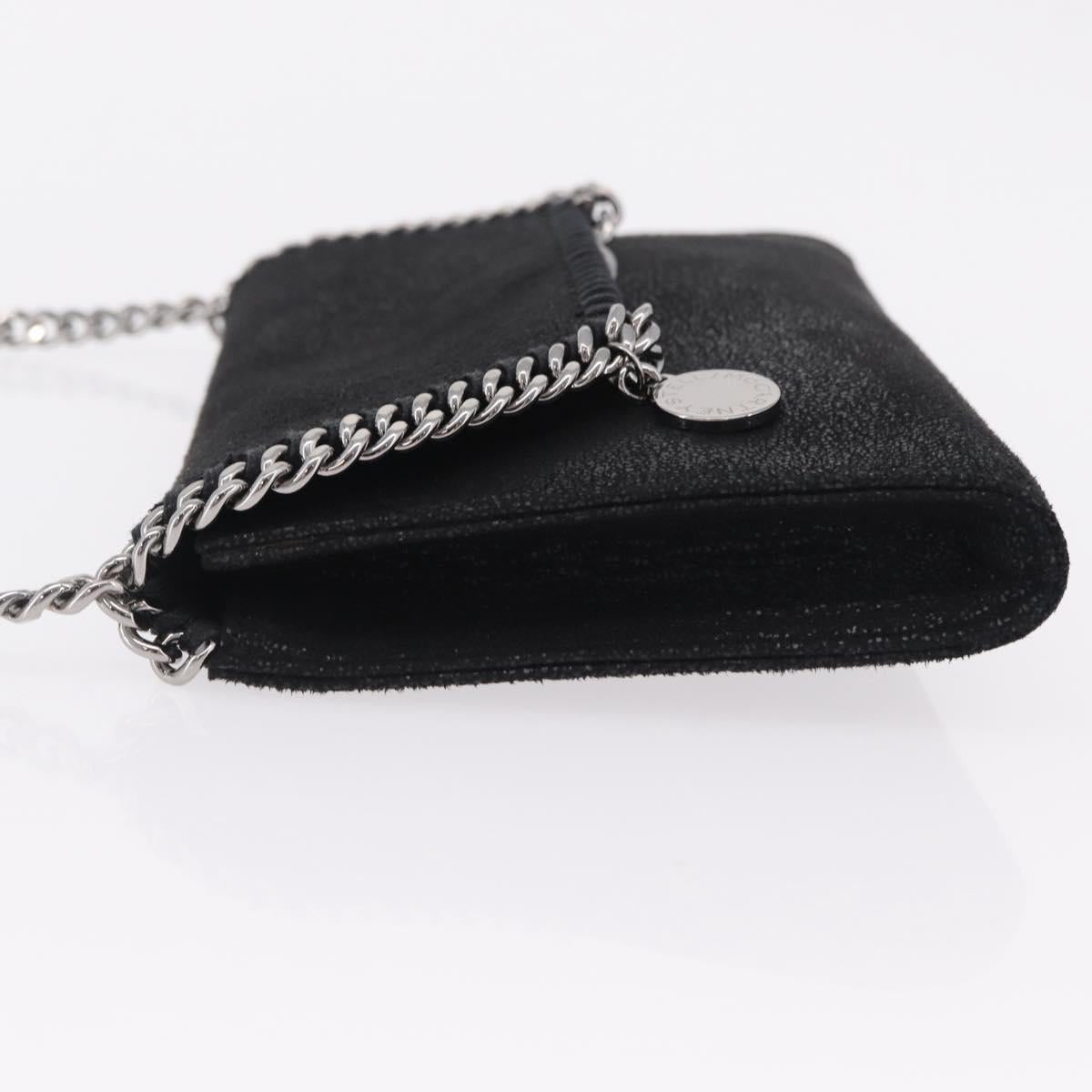 Stella McCartney Chain Falabella Bag polyester Black Silver Auth 205067A
