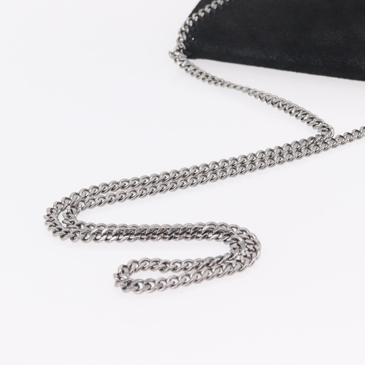 Stella McCartney Chain Falabella Bag polyester Black Silver Auth 205067A
