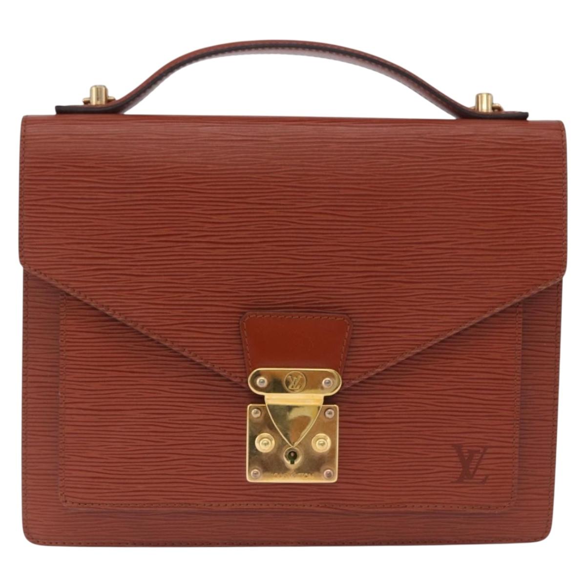 LOUIS VUITTON Epi Monceau 28 Hand Bag Brown M52123 LV Auth 205072V