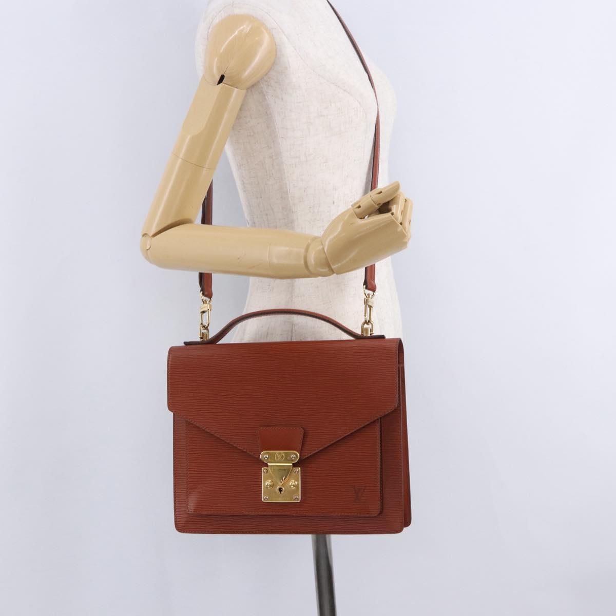 LOUIS VUITTON Epi Monceau 28 Hand Bag Brown M52123 LV Auth 205072V