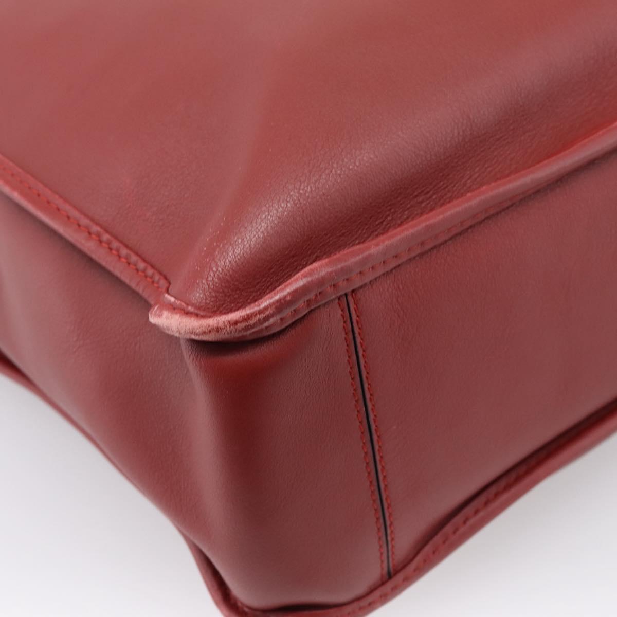 LOEWE Hand Bag Leather 2way Red Silver Auth 205076