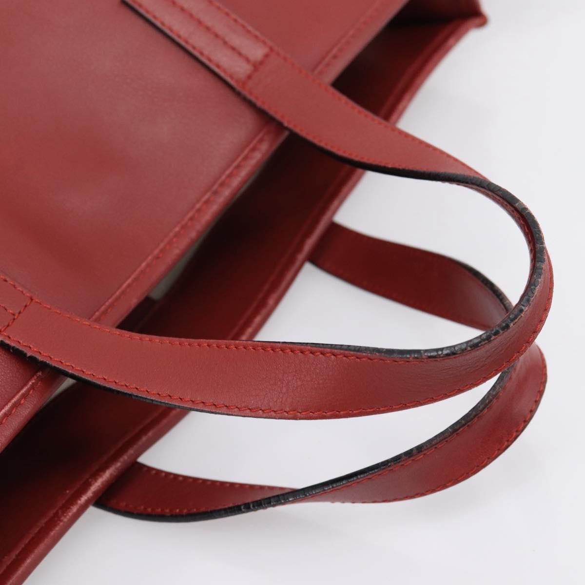 LOEWE Hand Bag Leather 2way Red Silver Auth 205076