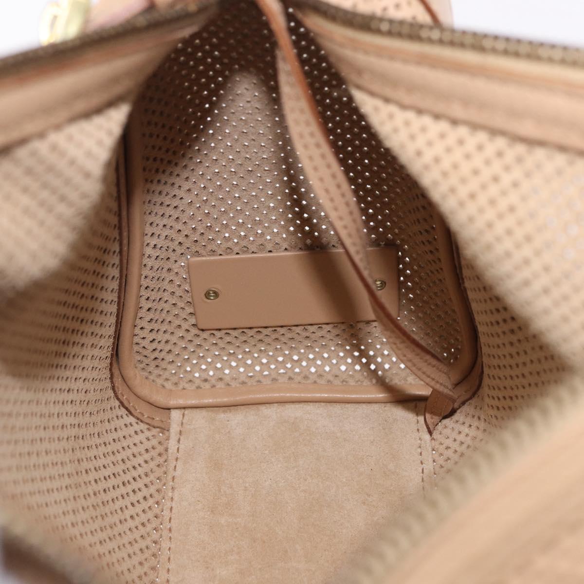 GUCCI Shoulder Bag Leather Beige Gold 92706 Auth 205079
