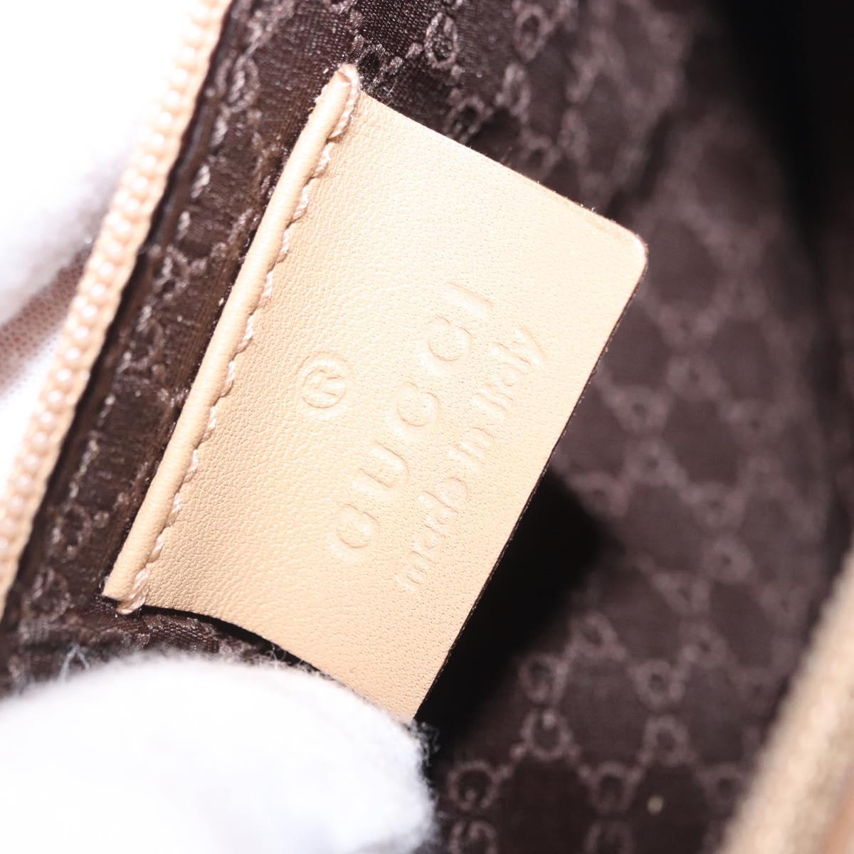 GUCCI Shoulder Bag Leather Beige Gold 92706 Auth 205079