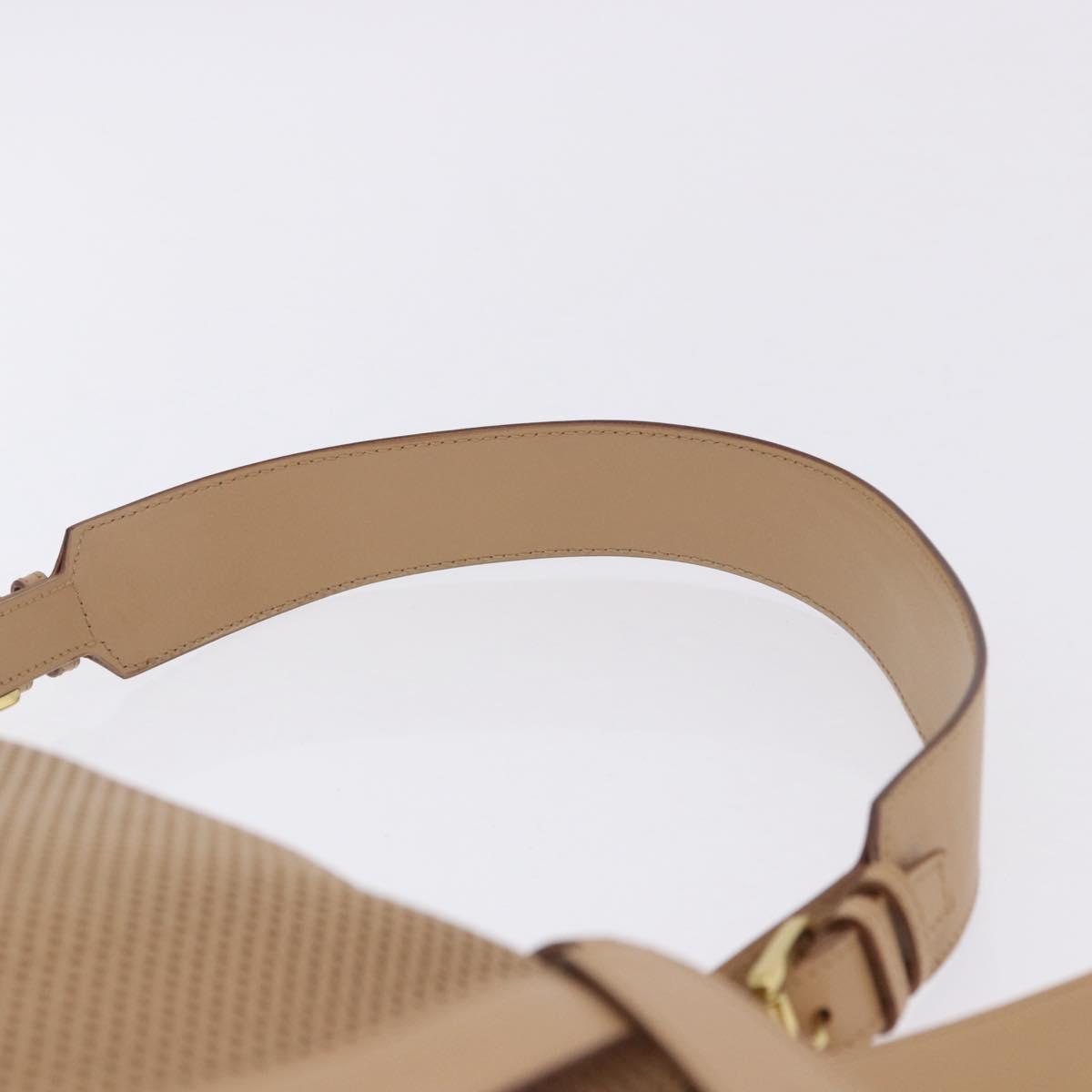 GUCCI Shoulder Bag Leather Beige Gold 92706 Auth 205079