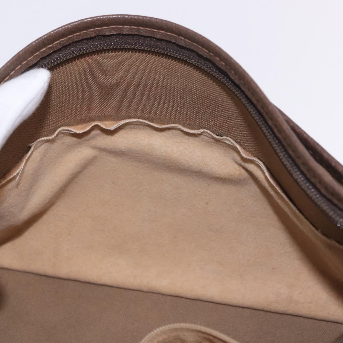 GUCCI GG Supreme Clutch Bag PVC Beige Gold 156 01 051 Auth 205083