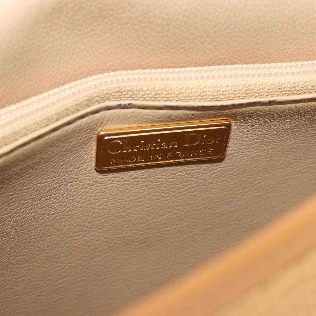 Christian Dior Shoulder Bag Leather Beige Gold Auth 205085