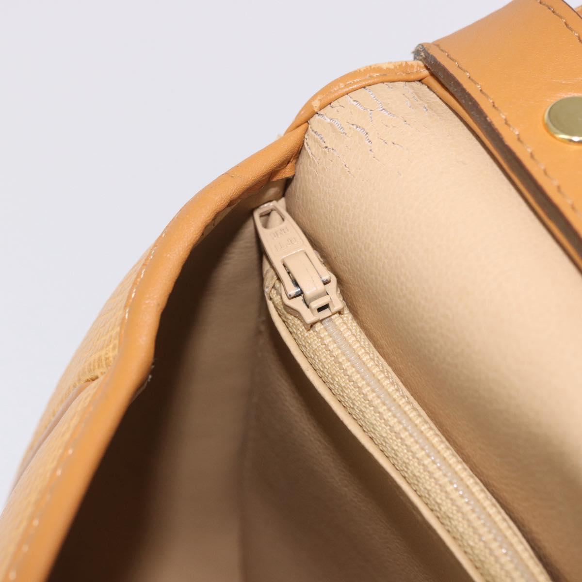Christian Dior Shoulder Bag Leather Beige Gold Auth 205085