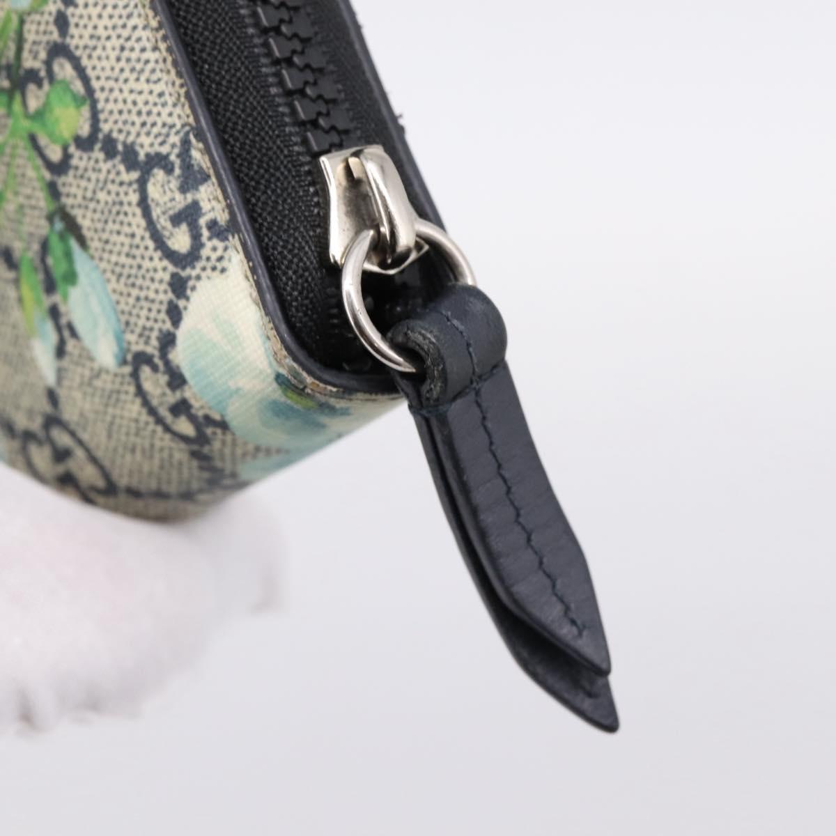 GUCCI GG Blooms Long Wallet PVC Blue Silver 408665 Auth 205088V